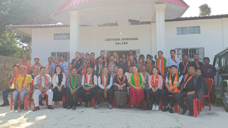 BJP Mahila National Secretary, Aienla Jamir along with BJP district, 23 Impur Mandal officials and others after a consultative meeting regarding 23 Impur Mandal at Kobulong on October 20.